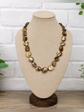 Neutral Brown Shell Bead Necklace